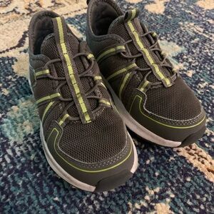 Kids Gray and Green Athletic Shoes